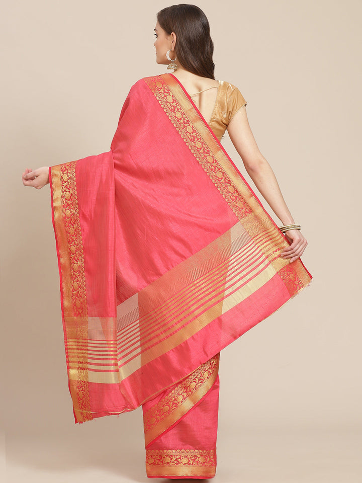 Plain Art Handloom Saree with  Zari Border