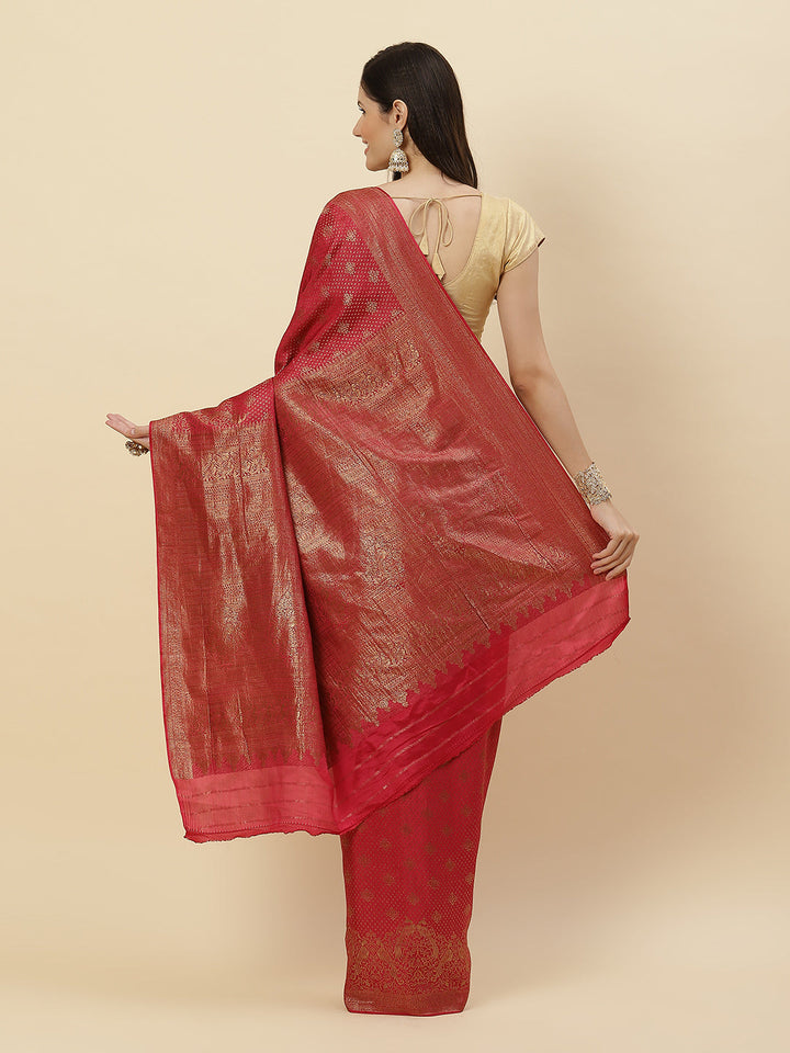 Zari Booti Crepe Saree