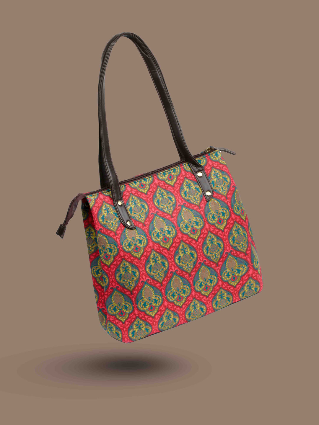 Multicolor Printed Cotton Handbag With Pouch
