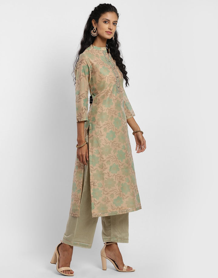 Cotton Chanderi Kurta with Plazzo