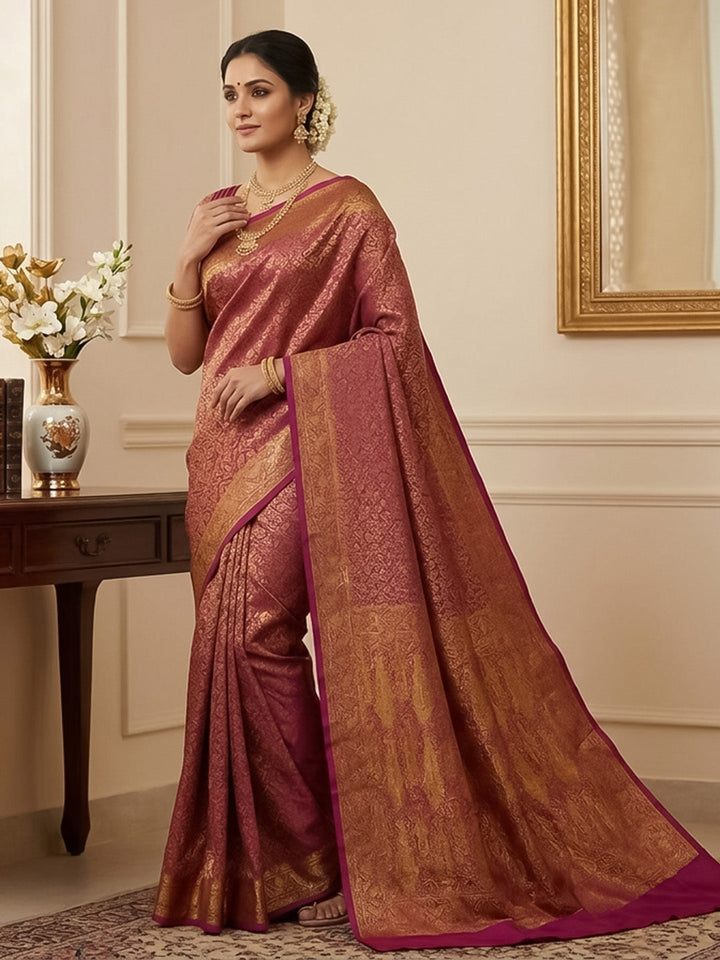 Rani Woven Design Satan Resham Banarasi Saree