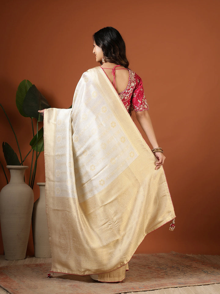 Embroidered Dola Silk Saree