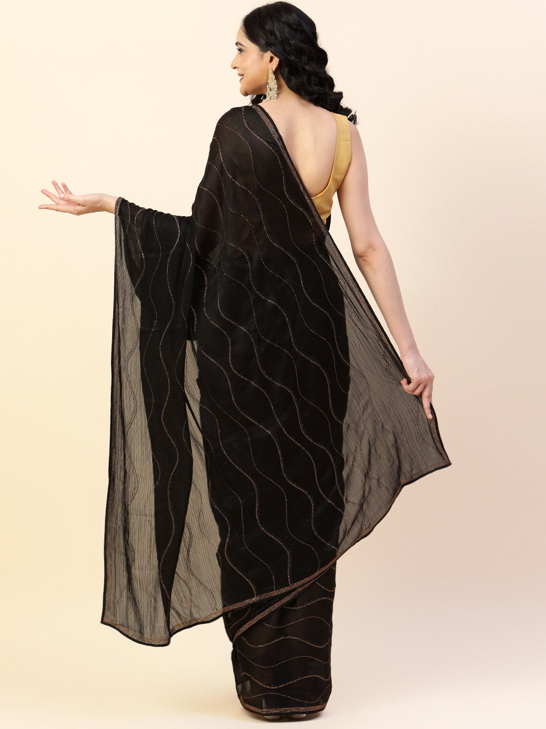 Swarovski Jaal Embroidered Chiffon Saree