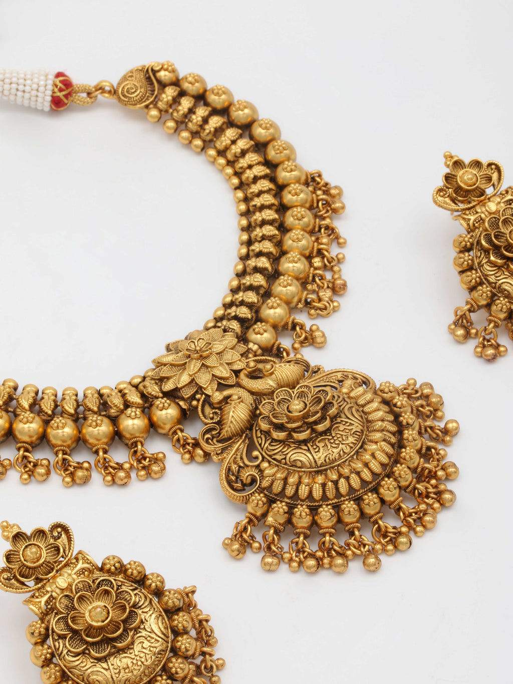 Gold Plated Kundan Necklace With Earrings