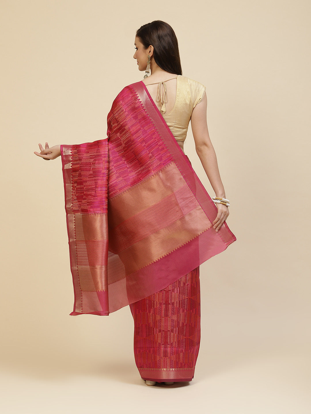 Zari Jaal Cotton Woven Saree