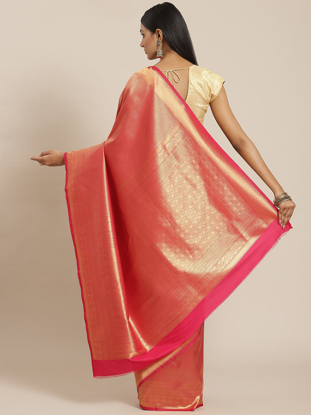 Brocade Zari Jaal Art Handloom Woven Saree