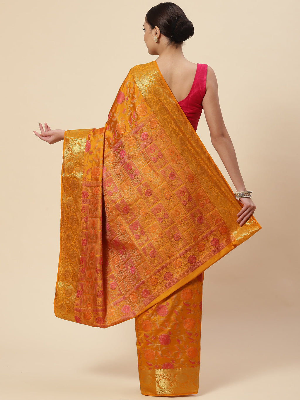 Floral Zari Jaal Handloom Woven Saree