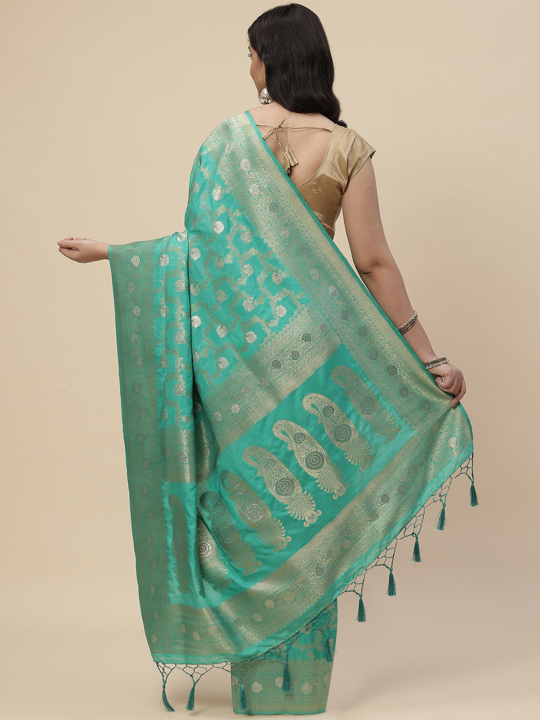 Zari Jaal Handloom Woven Saree