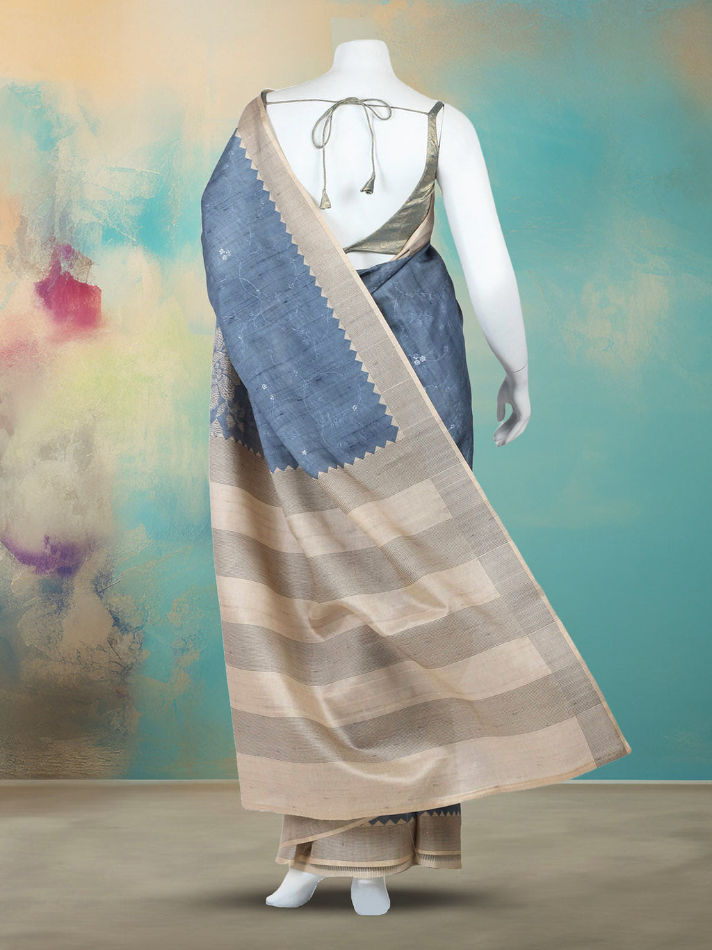 Printed Tussar Saree
