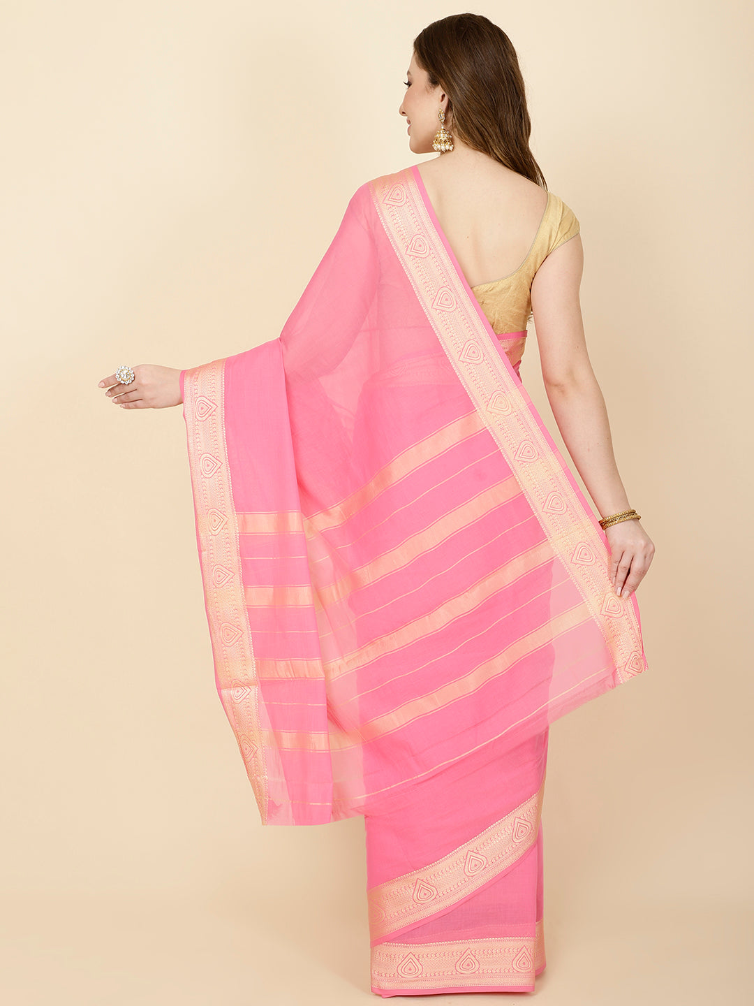 Resham Border Woven Cotton Saree