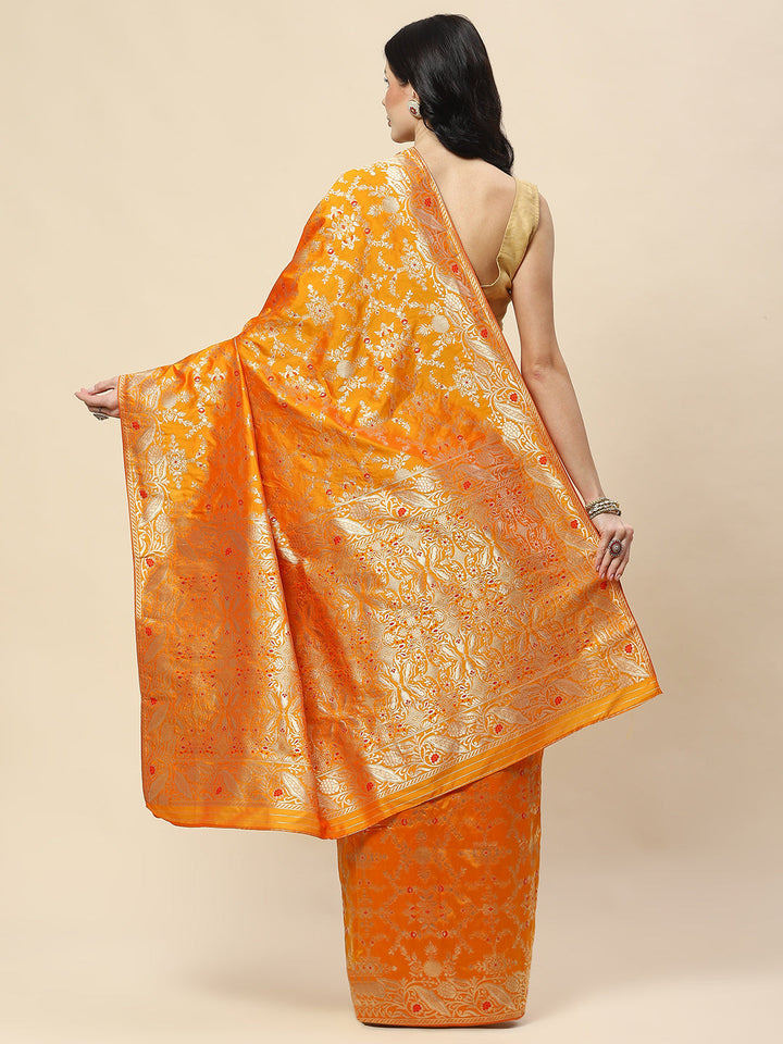 Zari Jaal Woven Art Silk Banarsi Saree
