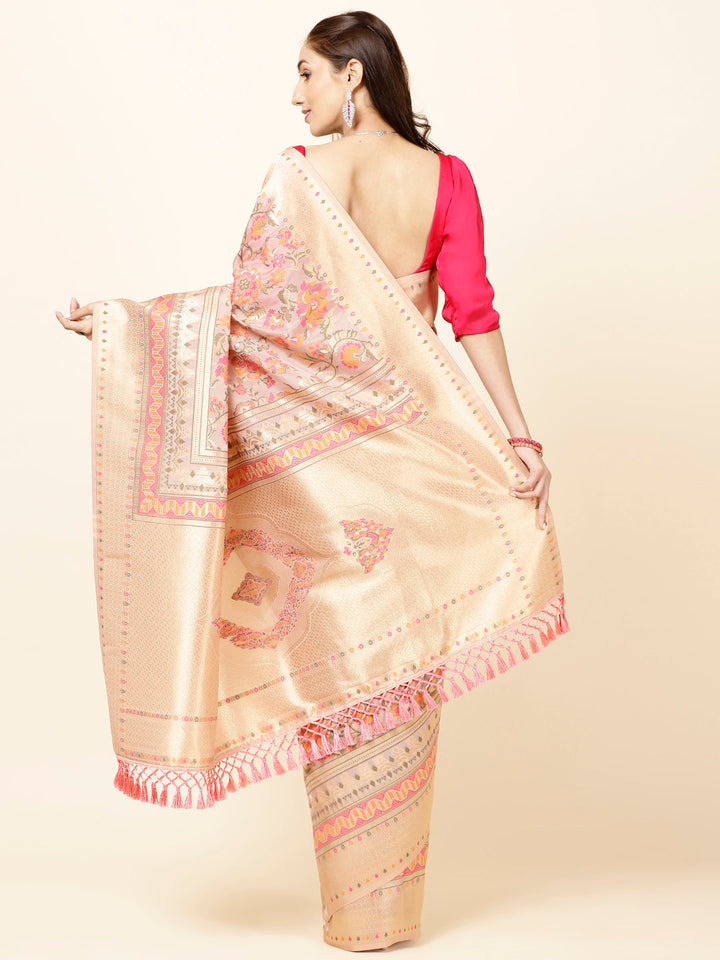 Resh Zari Border Woven Organza Saree