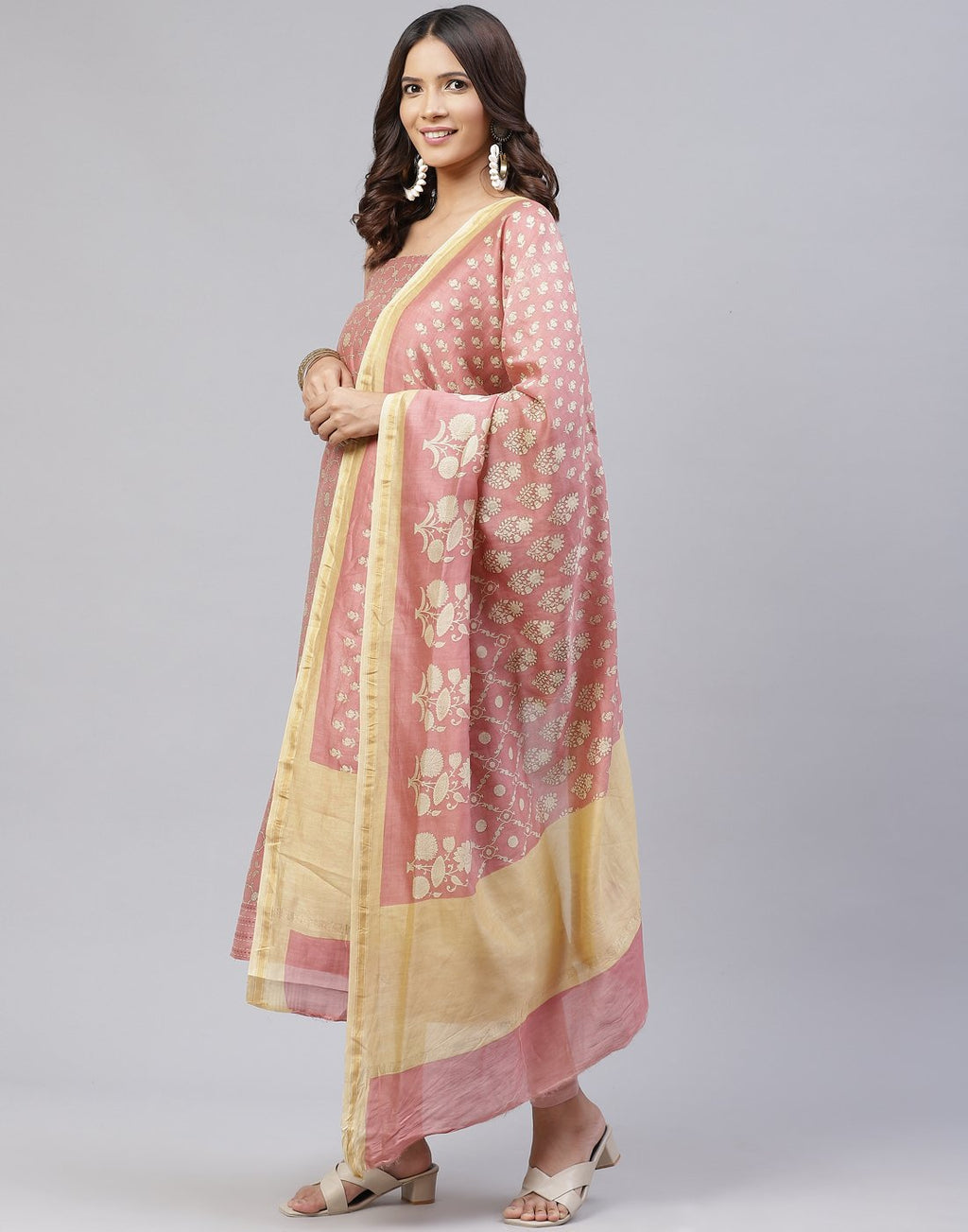 Printed Chanderi Suit Piece