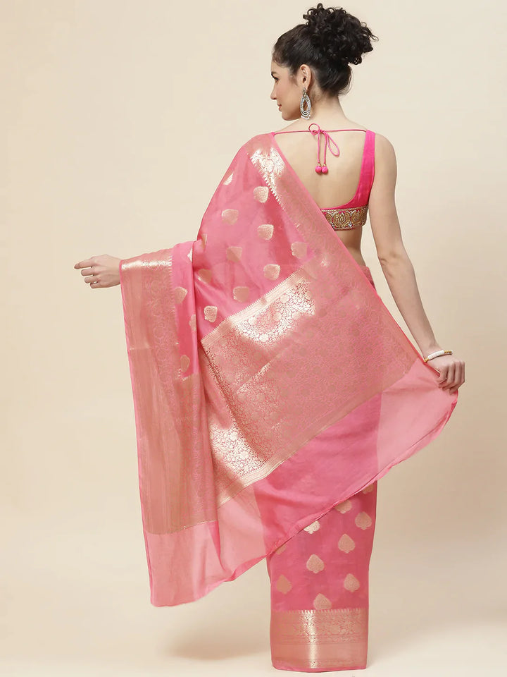 Zari Booti Cotton Woven Saree