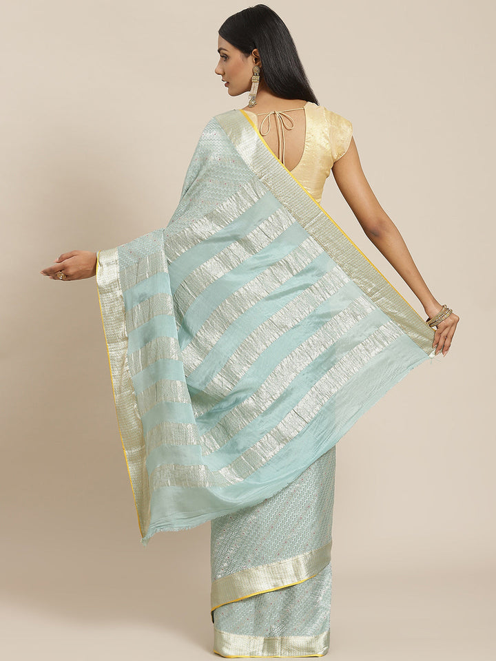 Brocade Zari Jaal Crepe Plain Saree