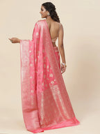 Floral Zari Jaal Handloom Woven Saree