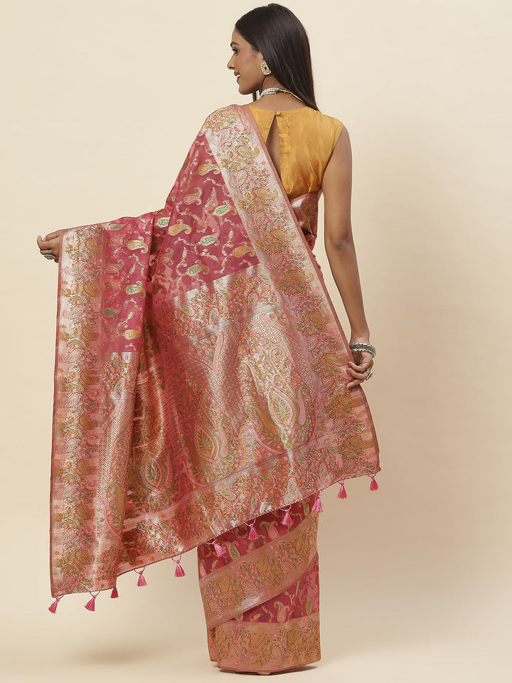 Zari Jaal Woven Organza Saree