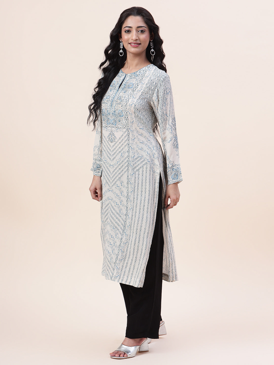 Digital Printed Crepe Kurta