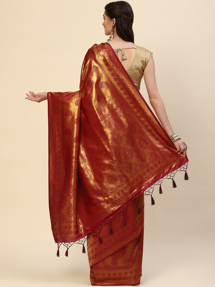 Plain Zari Border Handloom Woven Saree