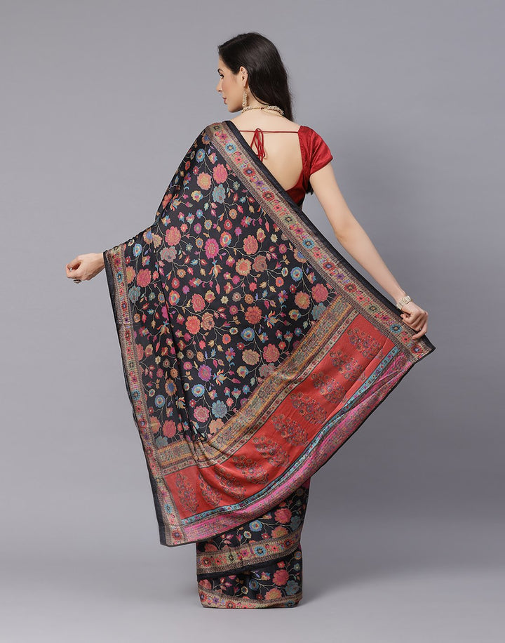 Digital Floral Satin Printed Saree