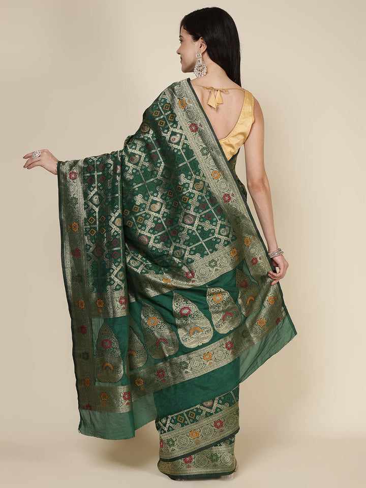 Zari Jaal Woven Art Silk Saree