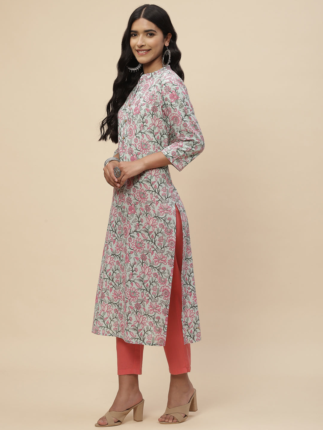 Floral Printed Cotton Kurta