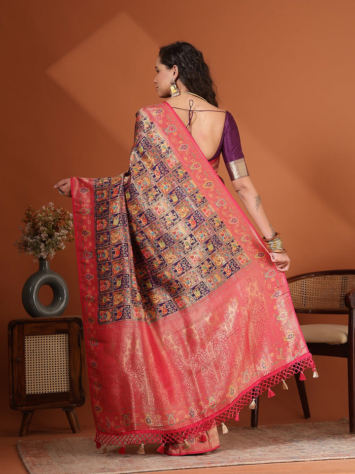 Woven Design Satin Saree