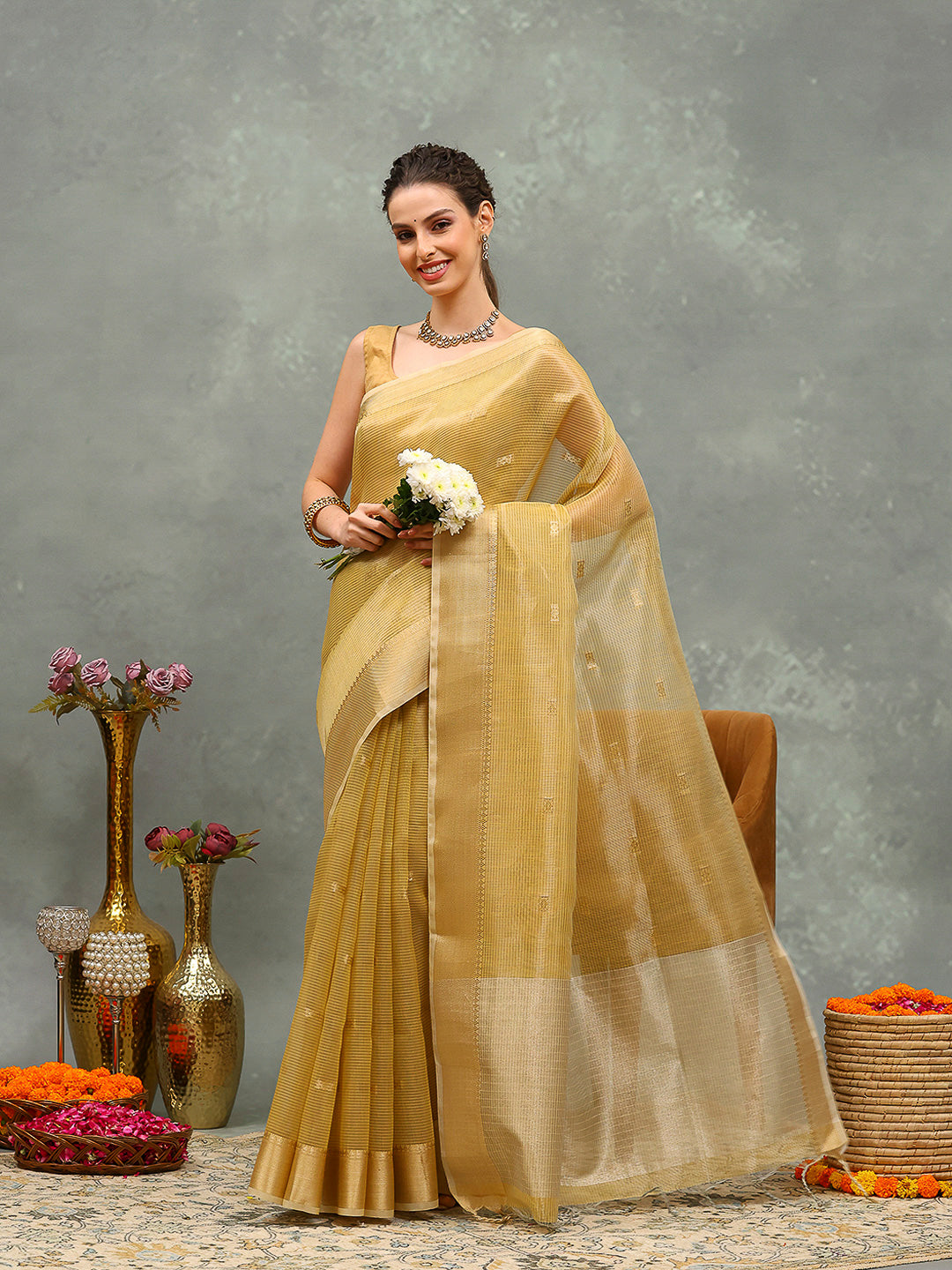 Woven Design Tissue Saree
