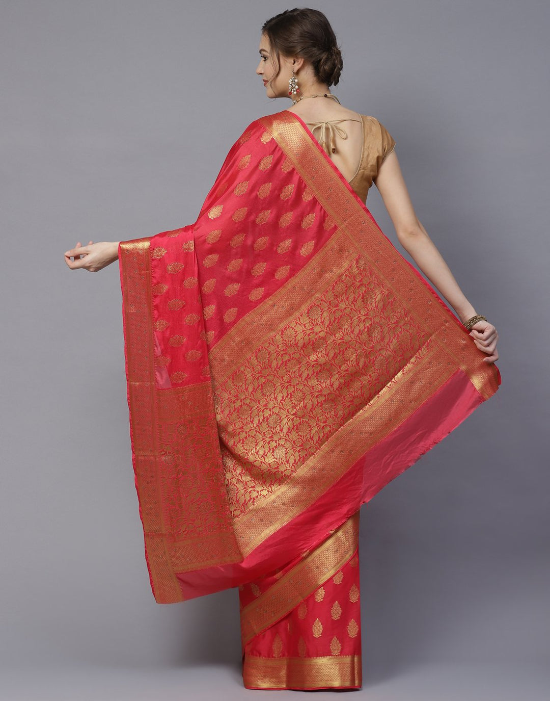 Art Crepe Saree with Stone Work