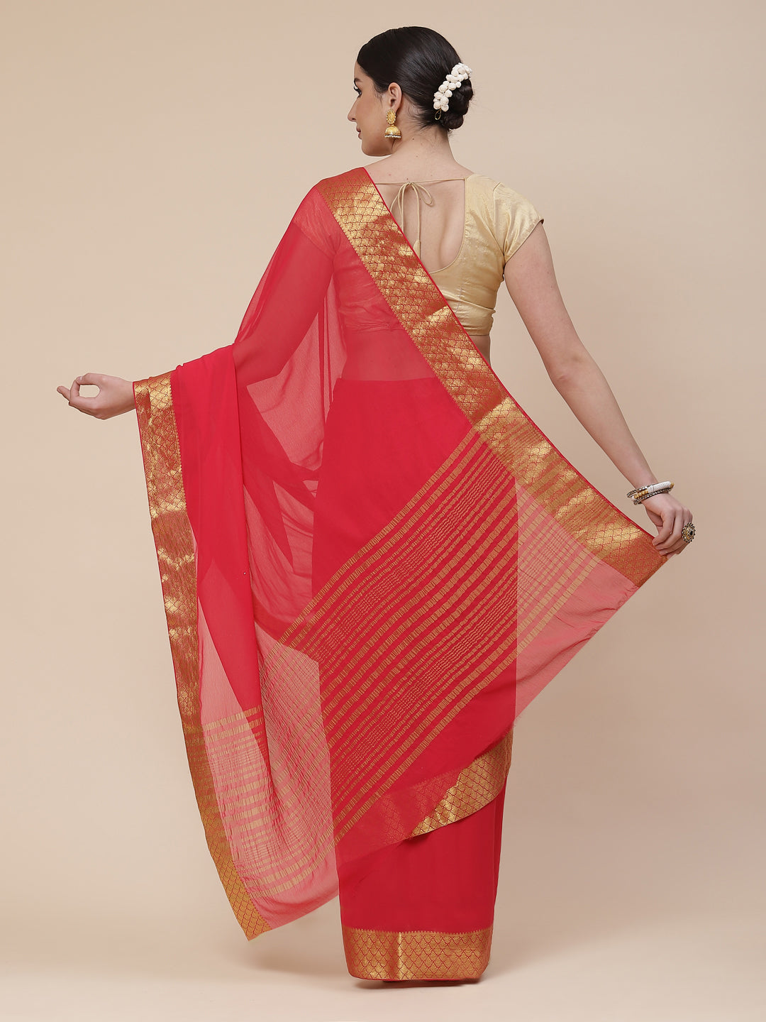 Chiffon Plain Saree