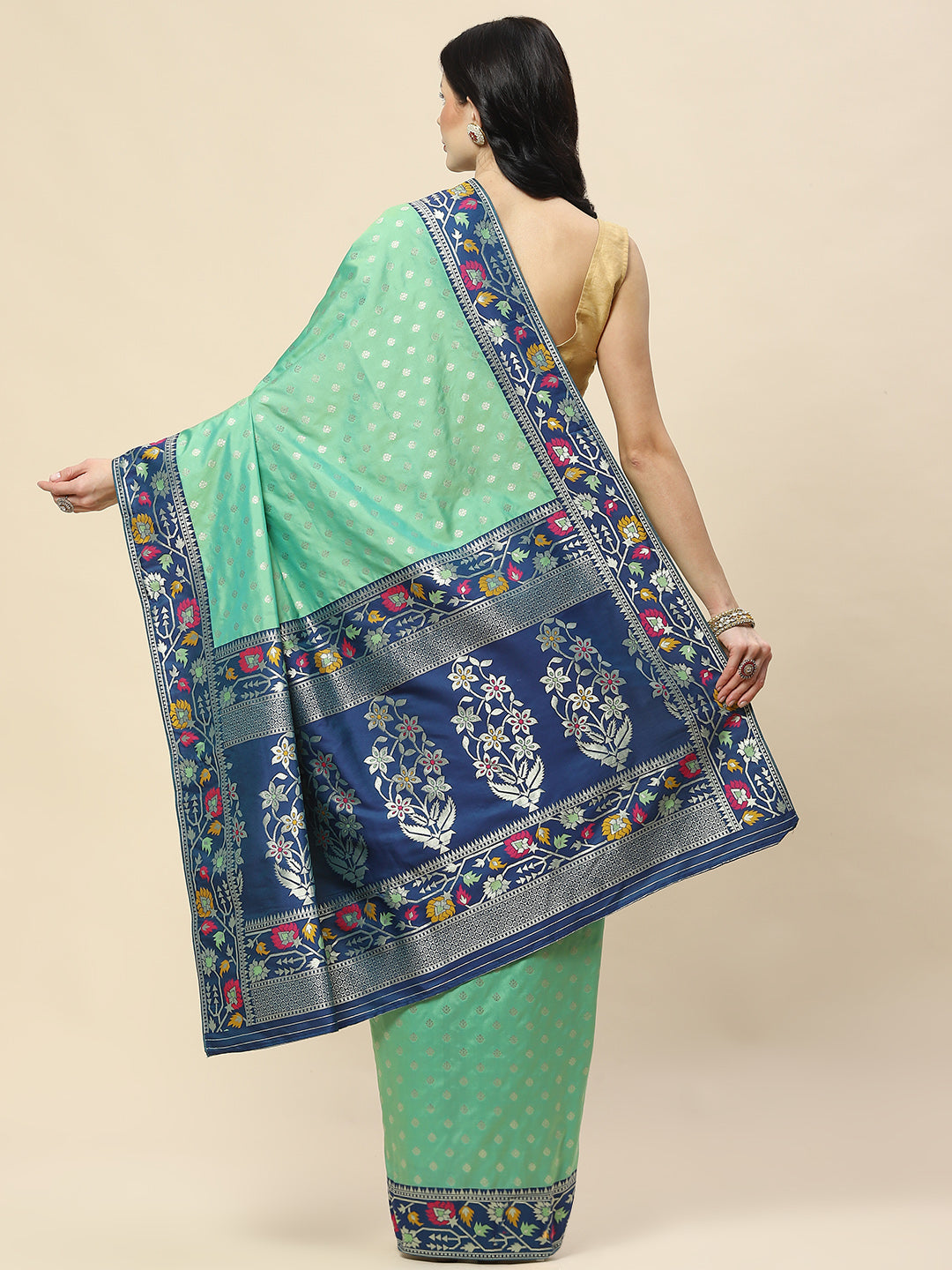 Zari Booti Woven Art Silk Banarsi Saree