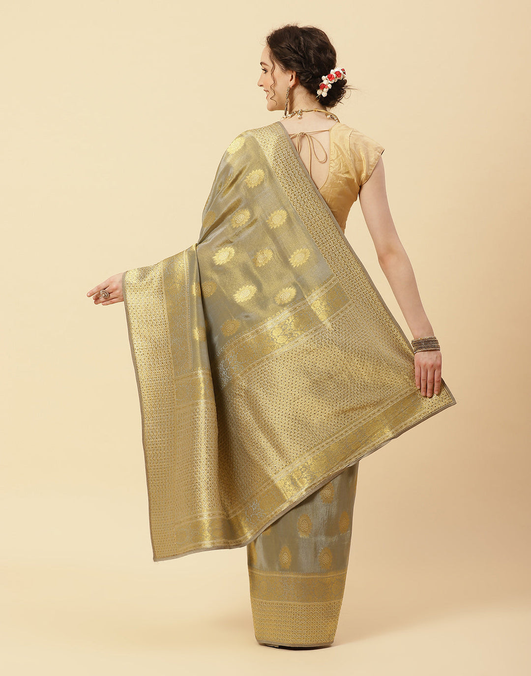 Embroidered Banarasi Kota Tissue Saree