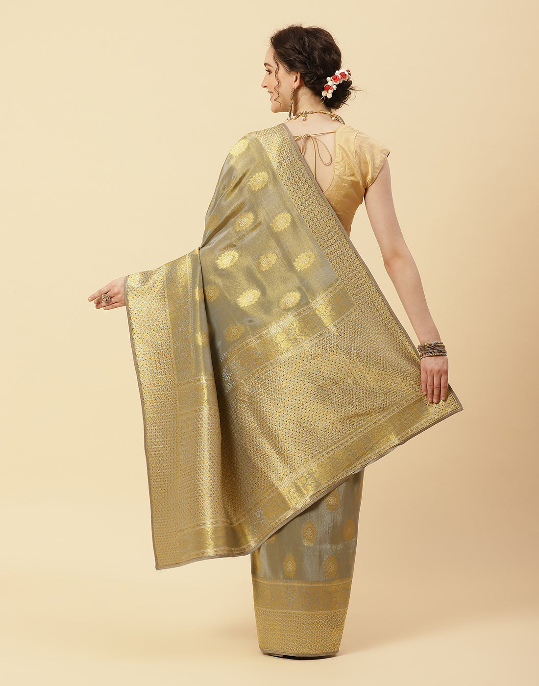 Embroidered Banarasi Kota Tissue Saree