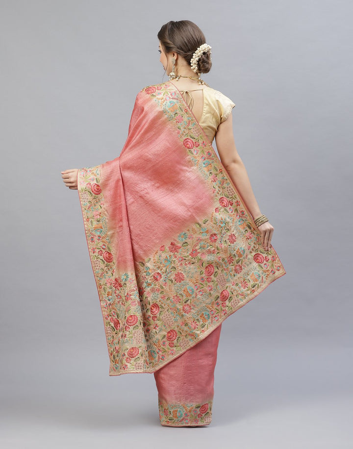 Tussar Embroidered Saree