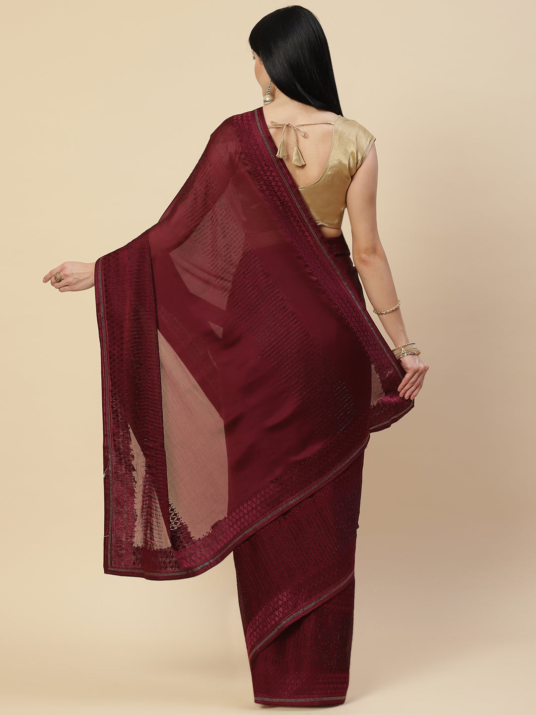 Swarovski Embroidered Chiffon Saree