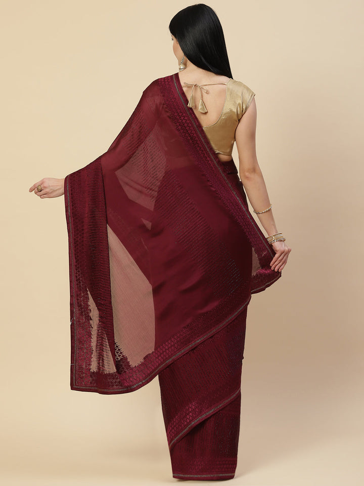 Swarovski Embroidered Chiffon Saree