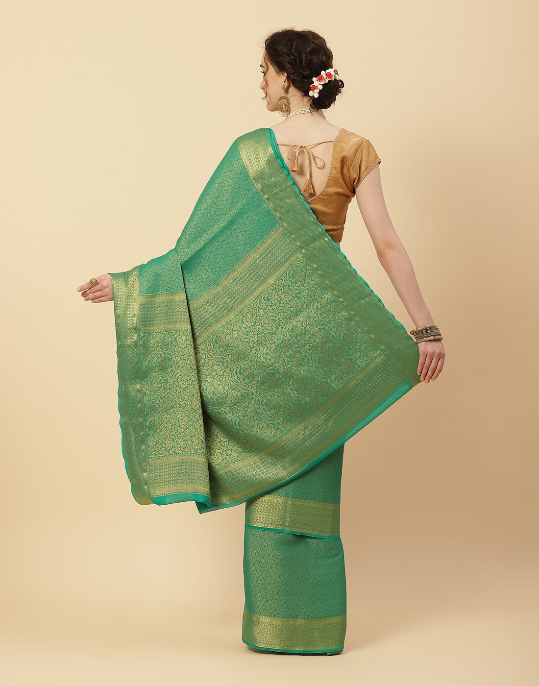 Light Brocade Art Georgette Saree