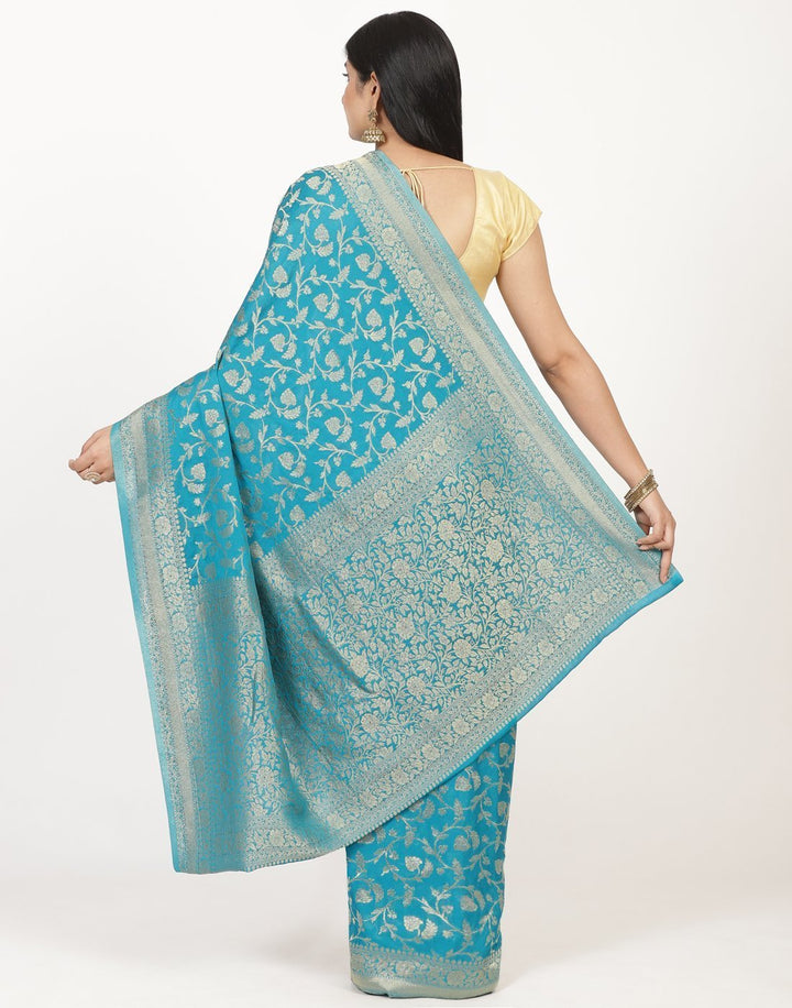 MBZ Meena Bazaar-Zari Jaal Art Georgette Saree