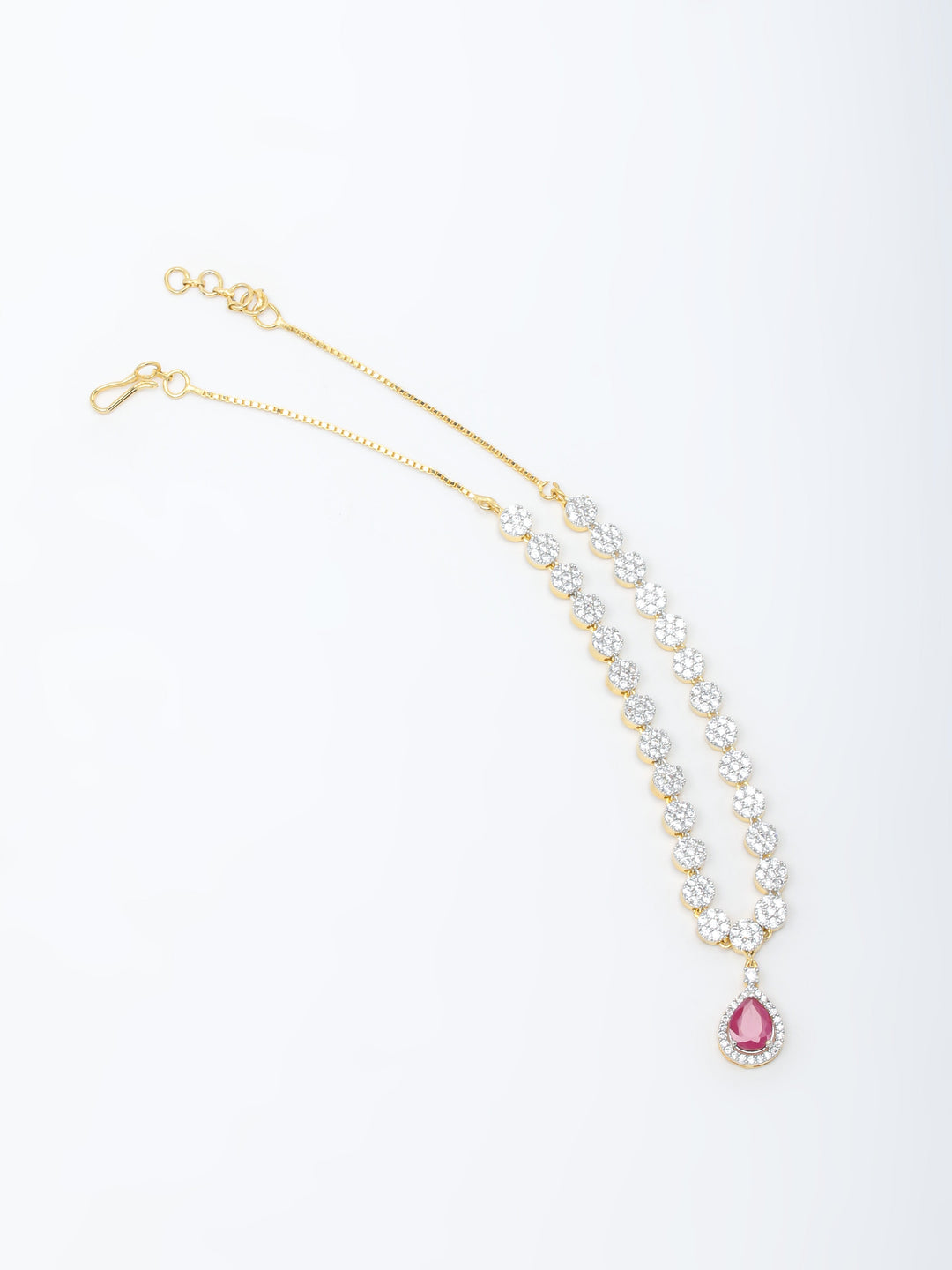 White Stone Necklace Set With Earrings