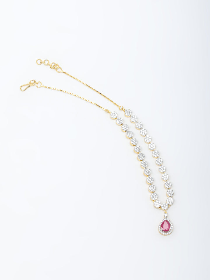 White Stone Necklace Set With Earrings