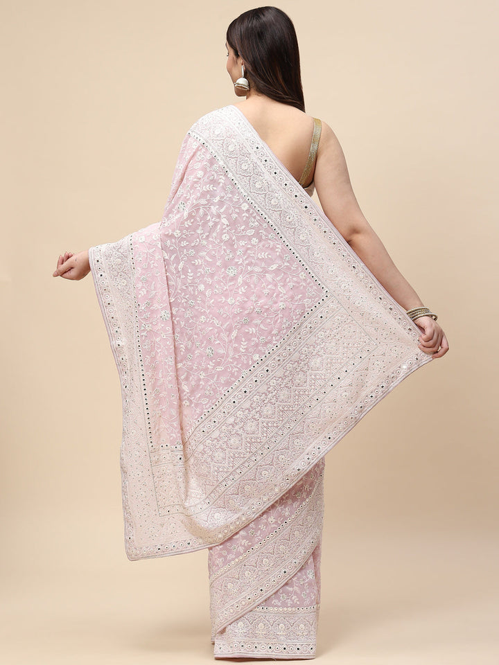 Embroidered Georgette Saree