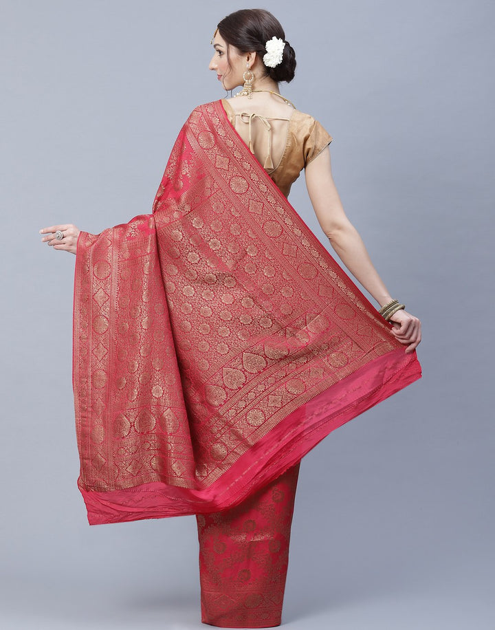 Elegant Crepe Saree With Beautiful Zari Jaal Weaves