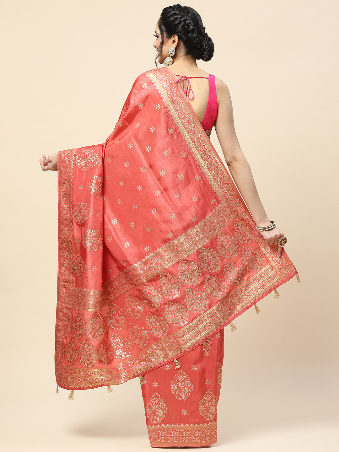 Zari Booti Woven Handloom Saree