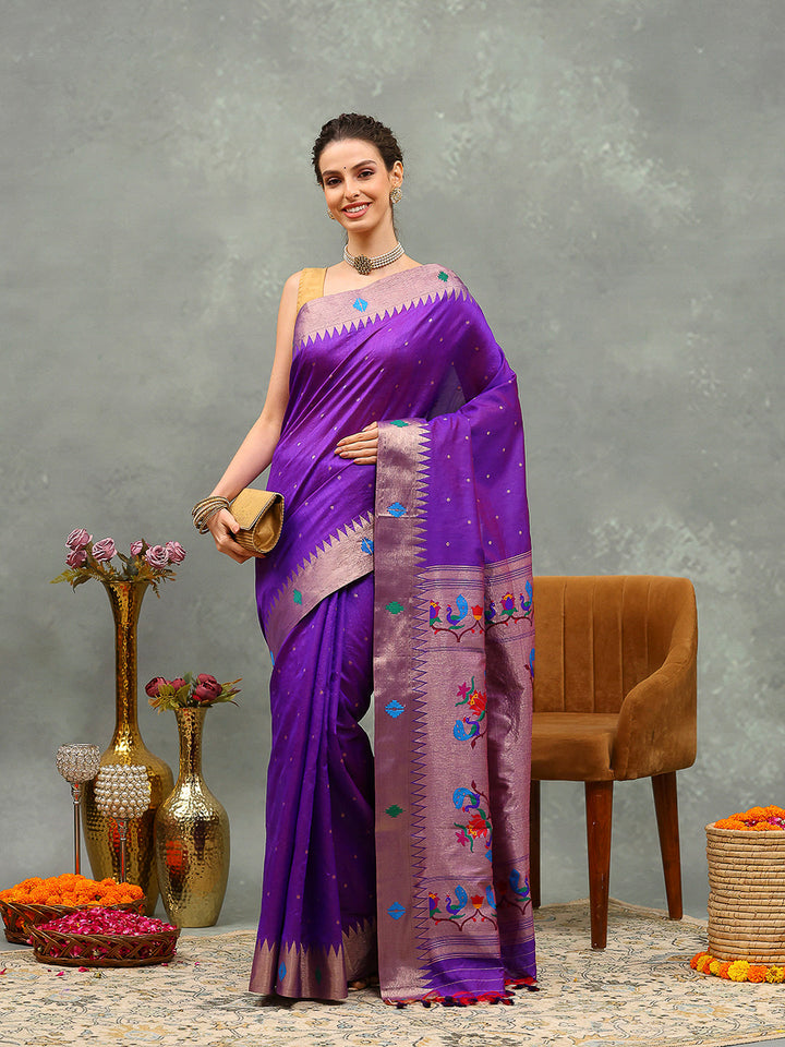 Paithani Woven Design Tussar Saree