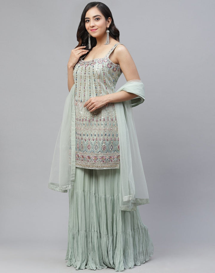 Stitched Net Salwar Kameez