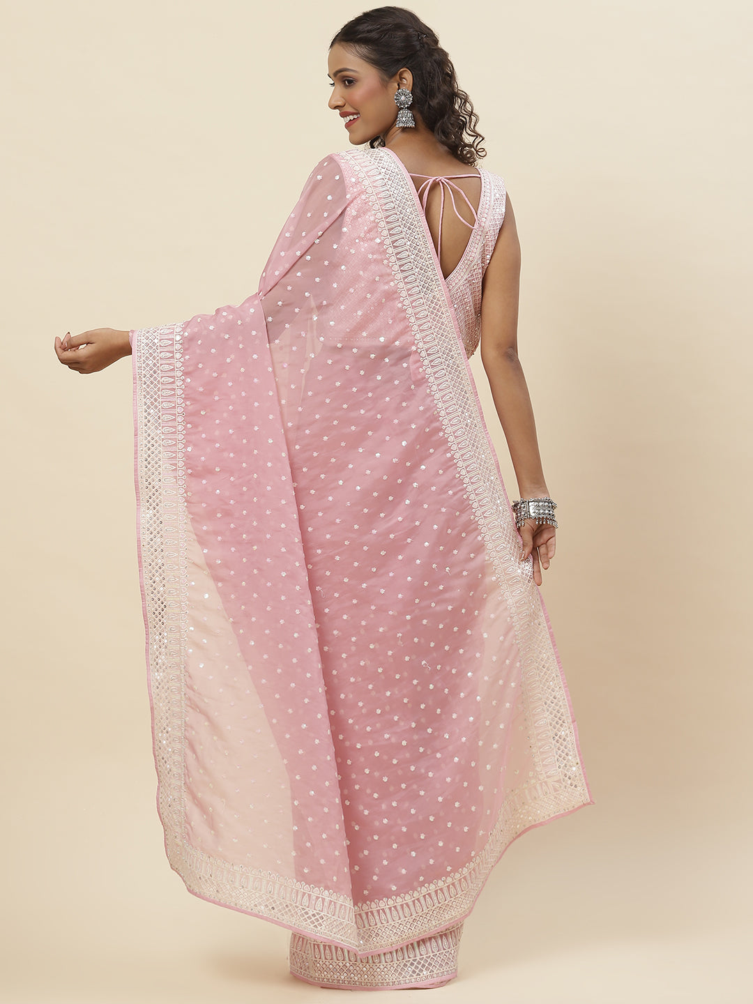 Embroidered Organza Saree