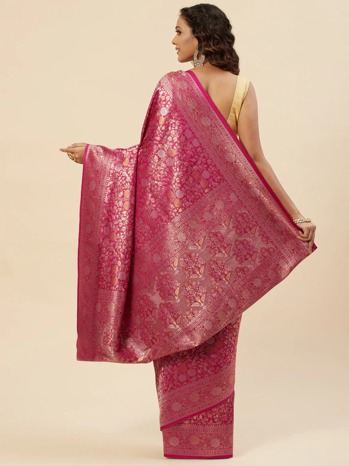 Brocade Zari Jaal Handloom Woven Saree