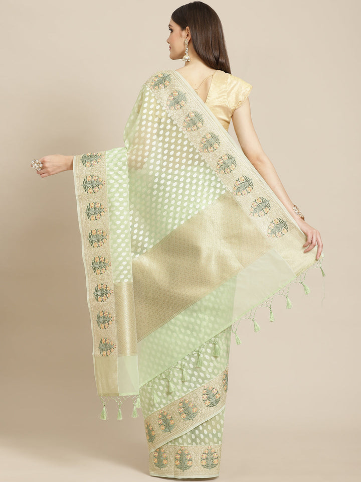Resham Border Cotton Embroidered Saree