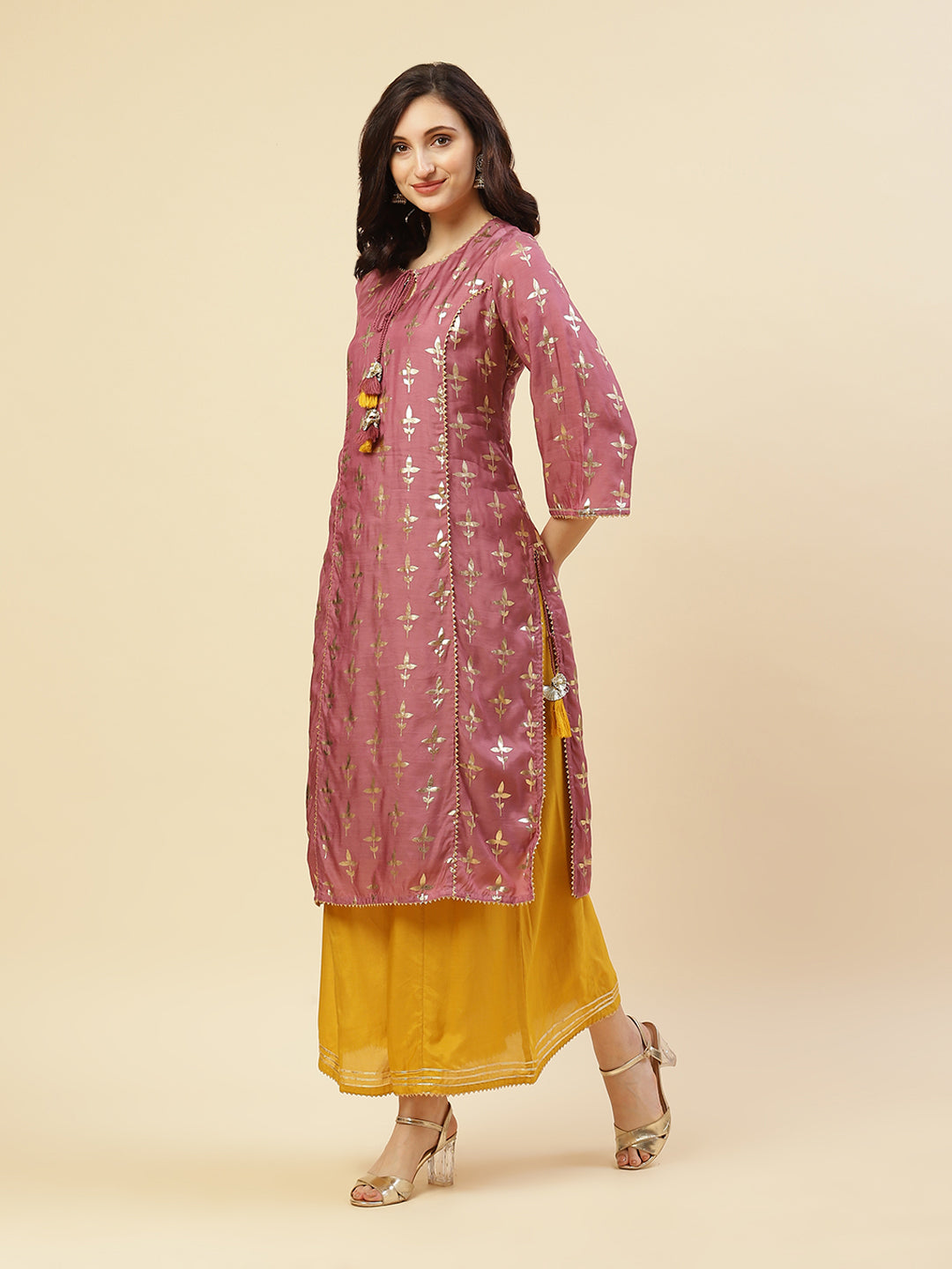 Printed Cotton Muslin Kurti With Palazzo