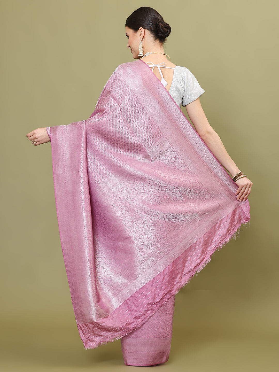 Zari Jaal Brocade Handloom Woven Saree